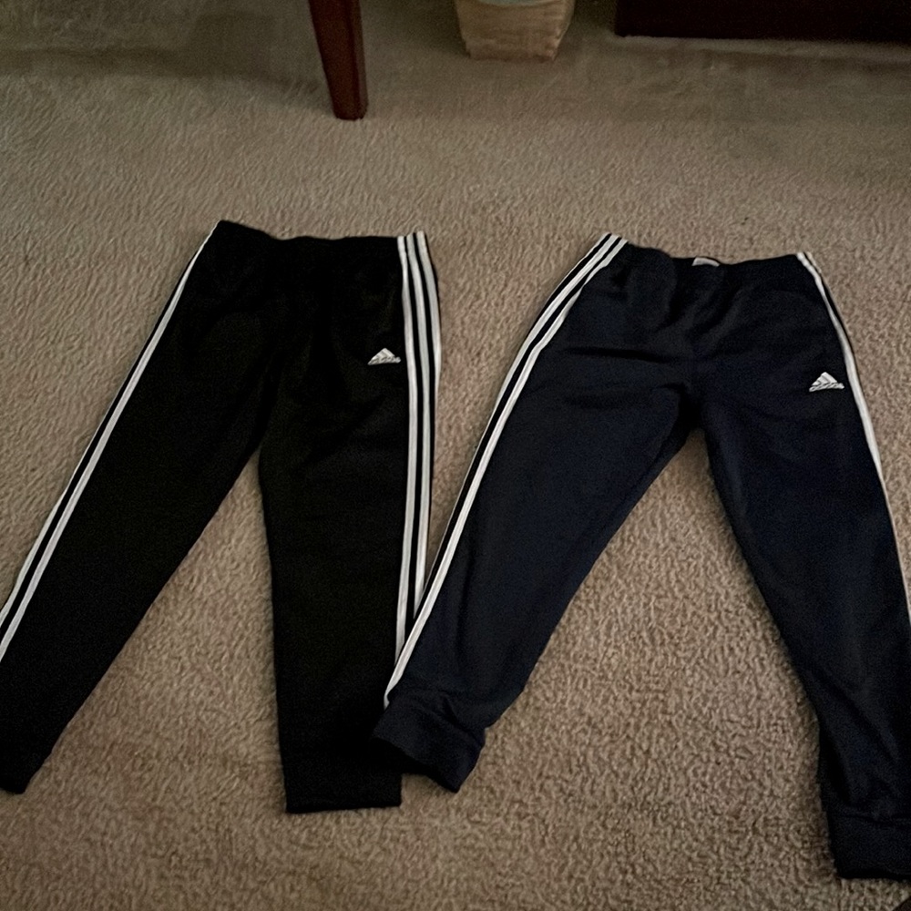 Two pairs of Adidas 10/12 boys pants good condition